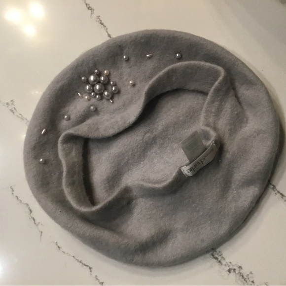 Grey French New Hat with Pearls - Picture 8 of 10